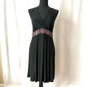 WHBM Flowy Halter Dress Black Backless Size 6